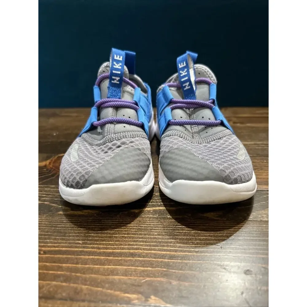 EUC Nike Kids Free RN CMTR 2018 (GS)‎ Gunsmoke/White-Signal Blue Size 11C US